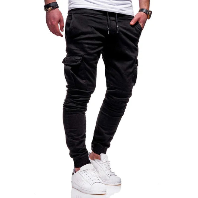 Relaxed Fit Drawstring Waist Cargo Joggers