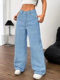 Women's Jeans - High-Waisted Wide-Leg - Comfortable Fit - Classic Denim Look