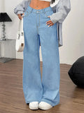 Women's Jeans - High-Waisted Wide-Leg - Comfortable Fit - Classic Denim Look