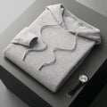 Men's Hoodie – 100% Cashmere – Classic Fit – Soft Knitted – Ribbed Cuffs