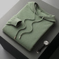 Men's Hoodie – 100% Cashmere – Classic Fit – Soft Knitted – Ribbed Cuffs