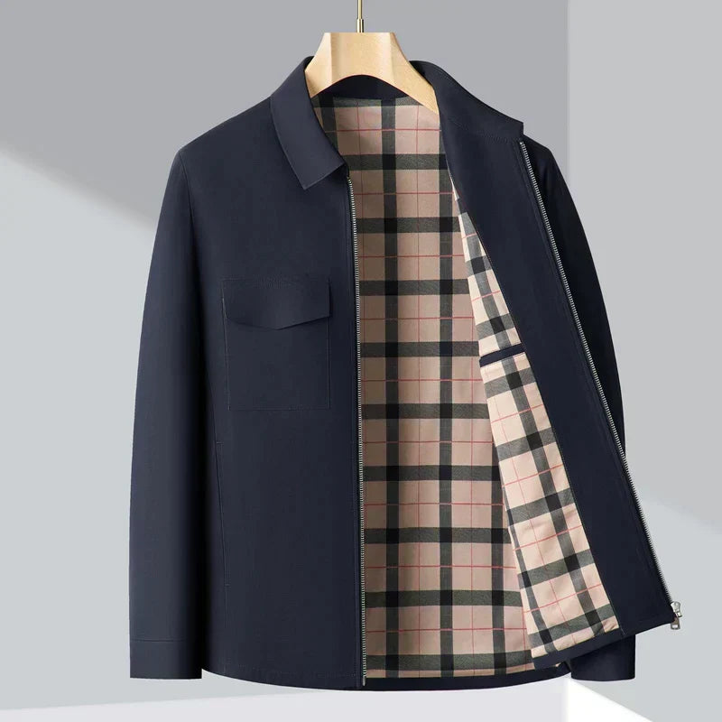 Plaid Lined Structured Fit Jacket