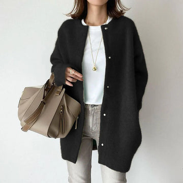 Oversized Wool Button Front Cardigan