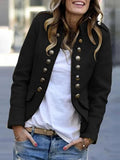 Women's Blazer - Military Style - Double-Breasted - Tailored Fit - Stand Collar