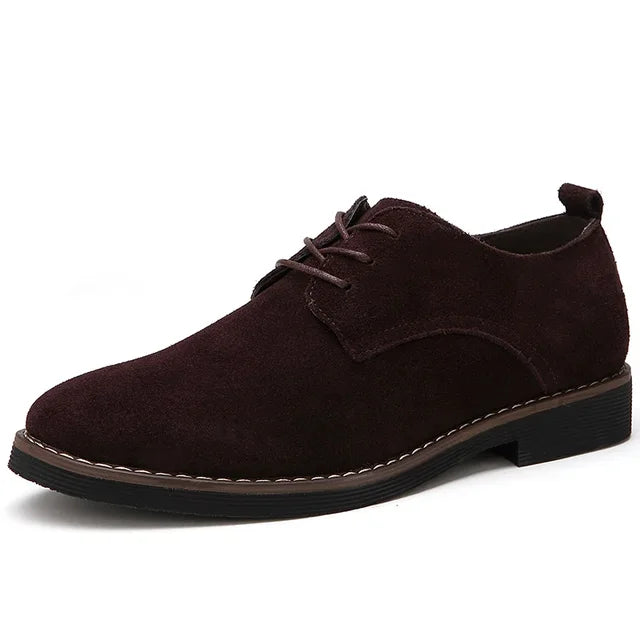 Men's Shoes Derby - Suede - Open Lacing - Rubber Sole - Elegant Formal Design