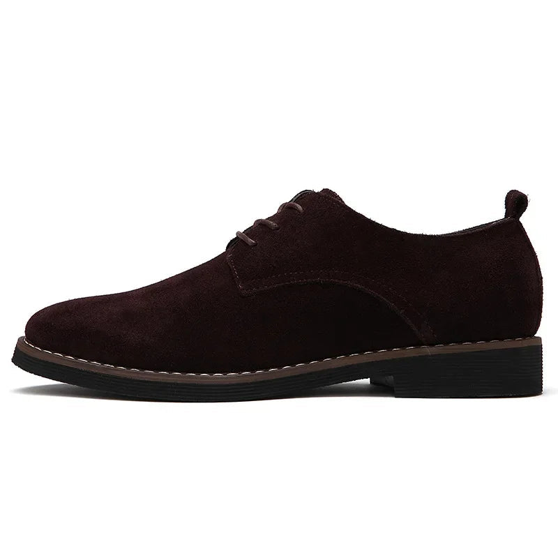 Men's Shoes Derby - Suede - Open Lacing - Rubber Sole - Elegant Formal Design