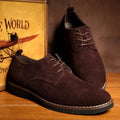 Men's Shoes Derby - Suede - Open Lacing - Rubber Sole - Elegant Formal Design