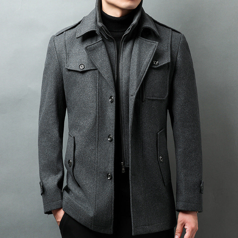 Wool Blend Structured Epaulette Jacket