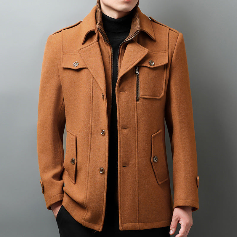 Wool Blend Structured Epaulette Jacket