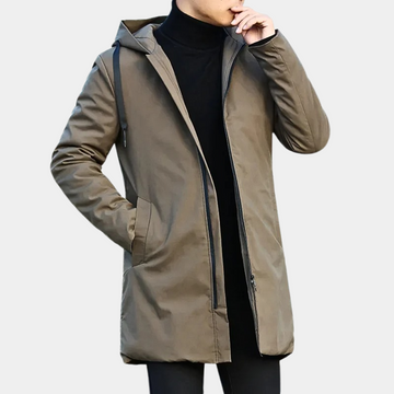 Wind Resistant Hooded Relaxed Fit Long Coat