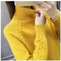 Women's Turtleneck Sweater - Wool Blend - Cable Knit - Relaxed Fit - Long Sleeve