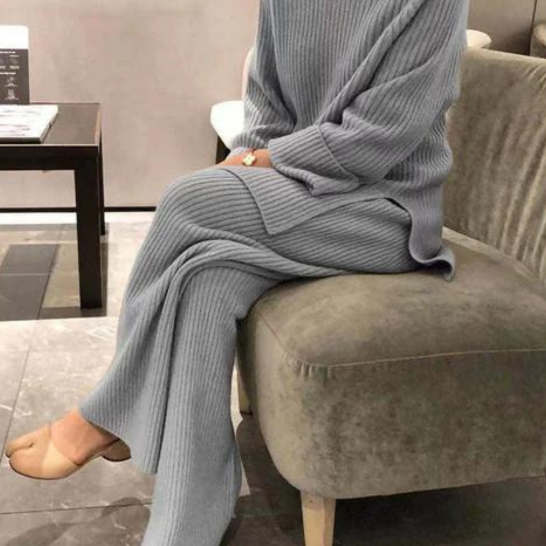 Soft Rib Knit Relaxed Knitted Set