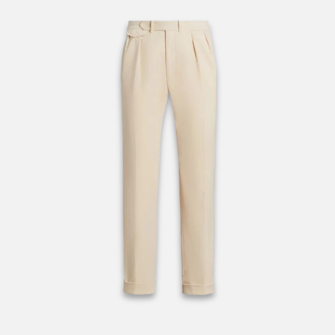 Wool Blend Straight Fit Adjustable Trousers