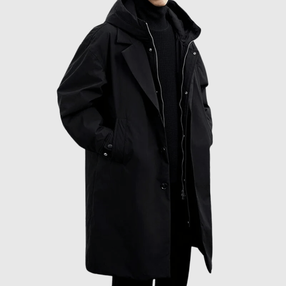 Weather-Resistant Oversized Knee Length Coat