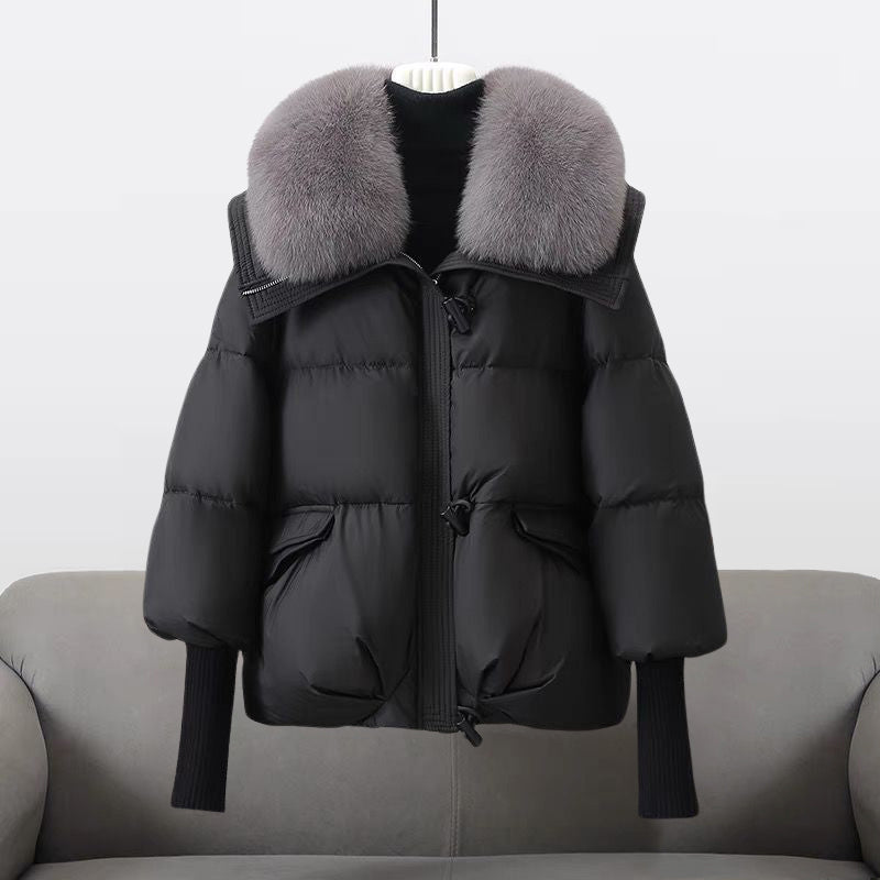 Faux Fur Collar Oversized Puffer Jacket