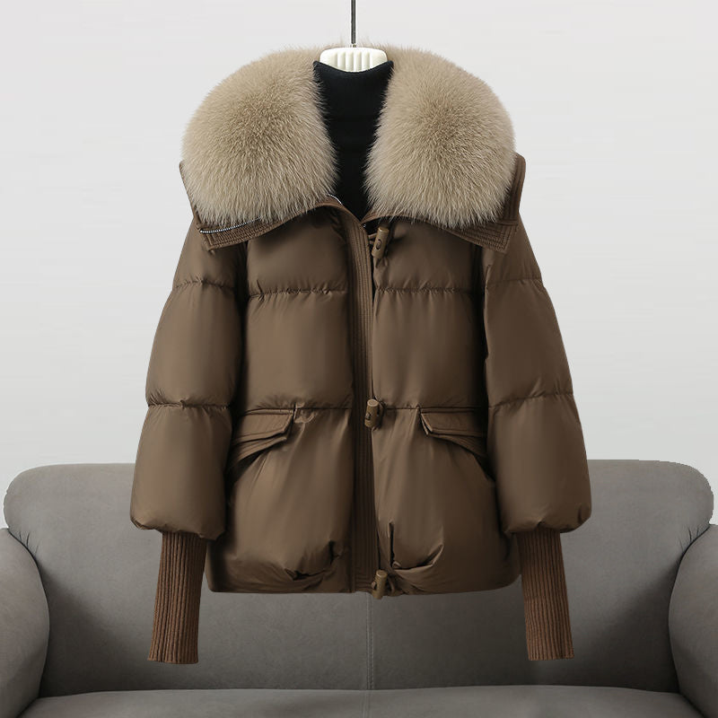 Faux Fur Collar Oversized Puffer Jacket