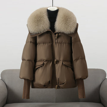 Faux Fur Collar Oversized Puffer Jacket