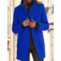 Women's Wool Coat - Classic Cut - High Collar - Single-Breasted - Tailored Fit