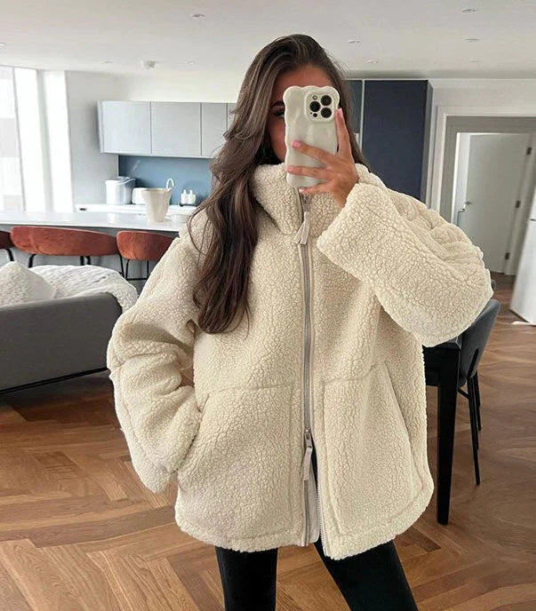 Soft Warm Sherpa Fleece Relaxed Jacket