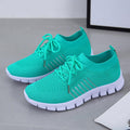 Women's Sneakers - Breathable Knit Fabric - Slip-on With Laces - Shock-Absorbing Sole