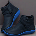 Women's Ankle Boots - Waterproof Leather - Adjustable Strap - Non-Slip Sole - Comfortable Fit