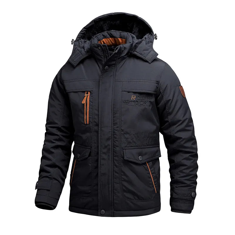 Windproof Insulated Hooded Winter Jacket