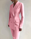 Double-Breasted Blazer and Trouser Set for Women