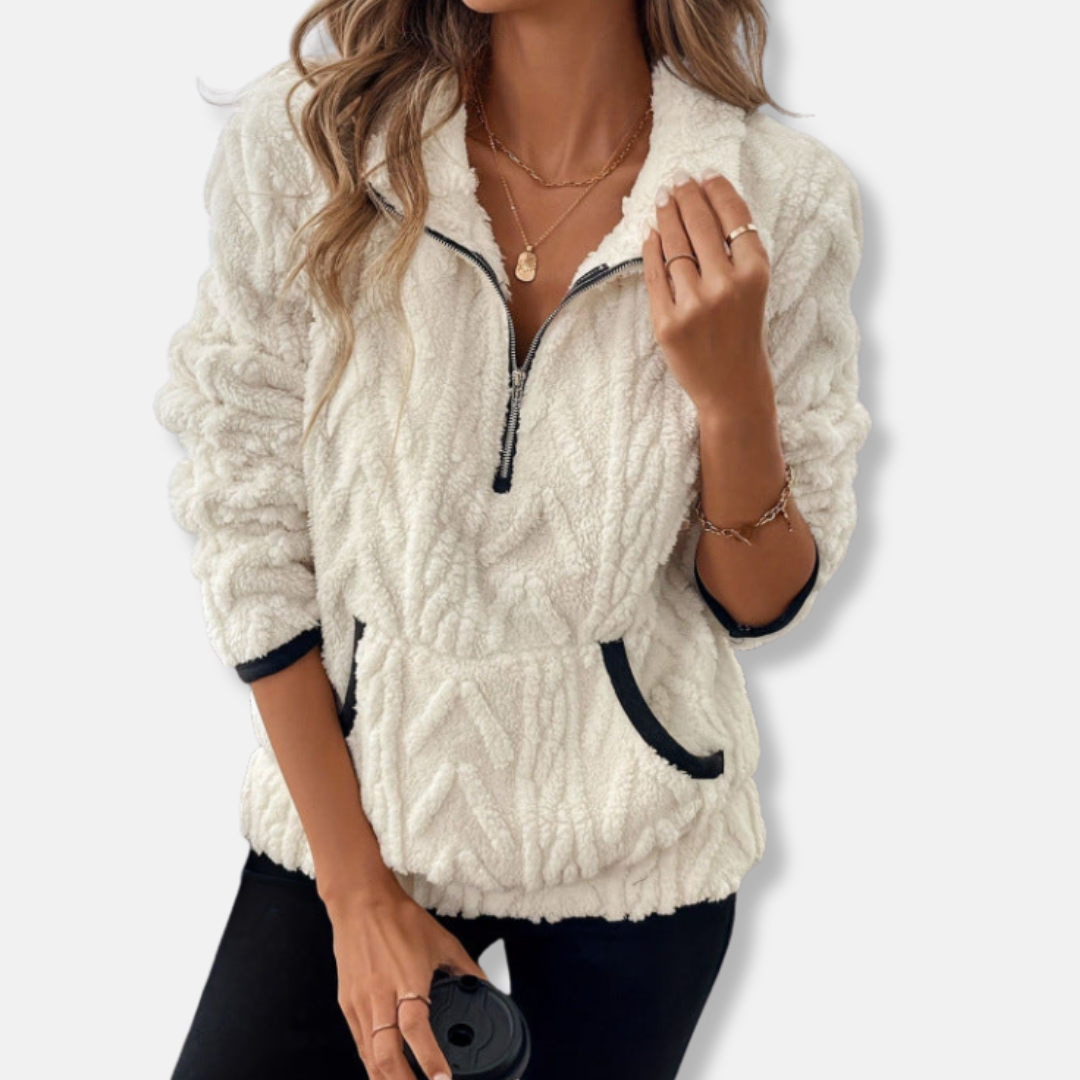 Fleece Half-Zip Stand Collar Sweatshirt