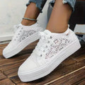 Women's Sneakers - Breathable Mesh - Lace-up Closure - Thick Sole Comfortable Casual