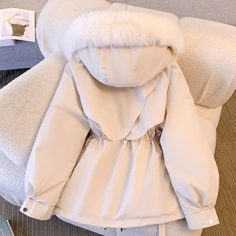 Water-Repellent Fur Trim Parka Jacket