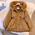 Women's Parka Jacket - Water-Repellent - Adjustable Waist - Lined with Hood and Fur Trim