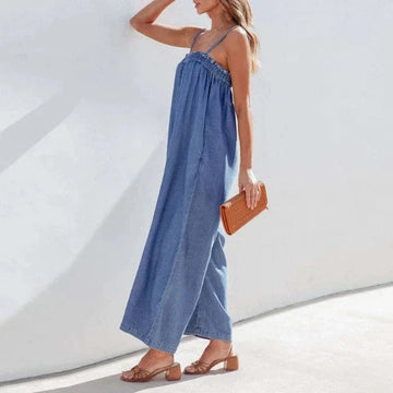 Light Denim Sleeveless Loose Fit Maxi Dress