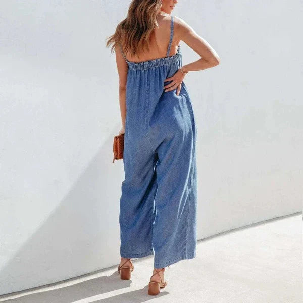 Light Denim Sleeveless Loose Fit Maxi Dress