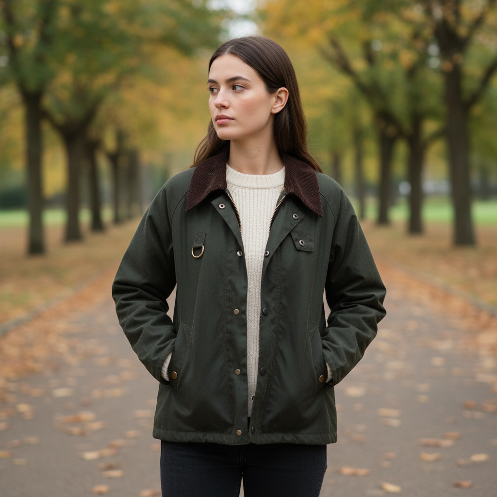 Corduroy Collar - Snap Button Closure Jacket