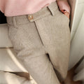 Men's Trousers in Herringbone Pattern with Pencil Fit