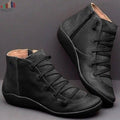 Women's Ankle Boots - Genuine Leather - Zipper Closure - Stylish Design - Comfortable Sole