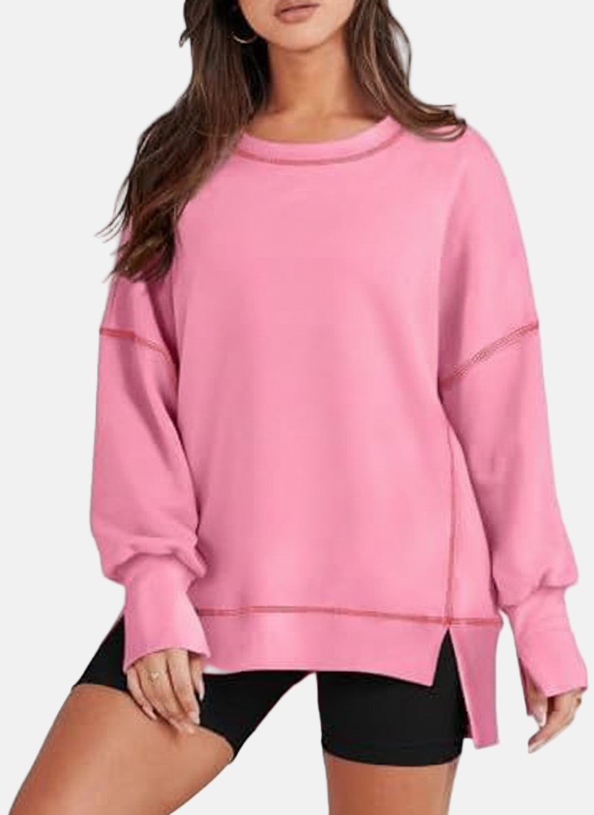 Oversized Sweatshirt Long Sleeve - Casual Pullover