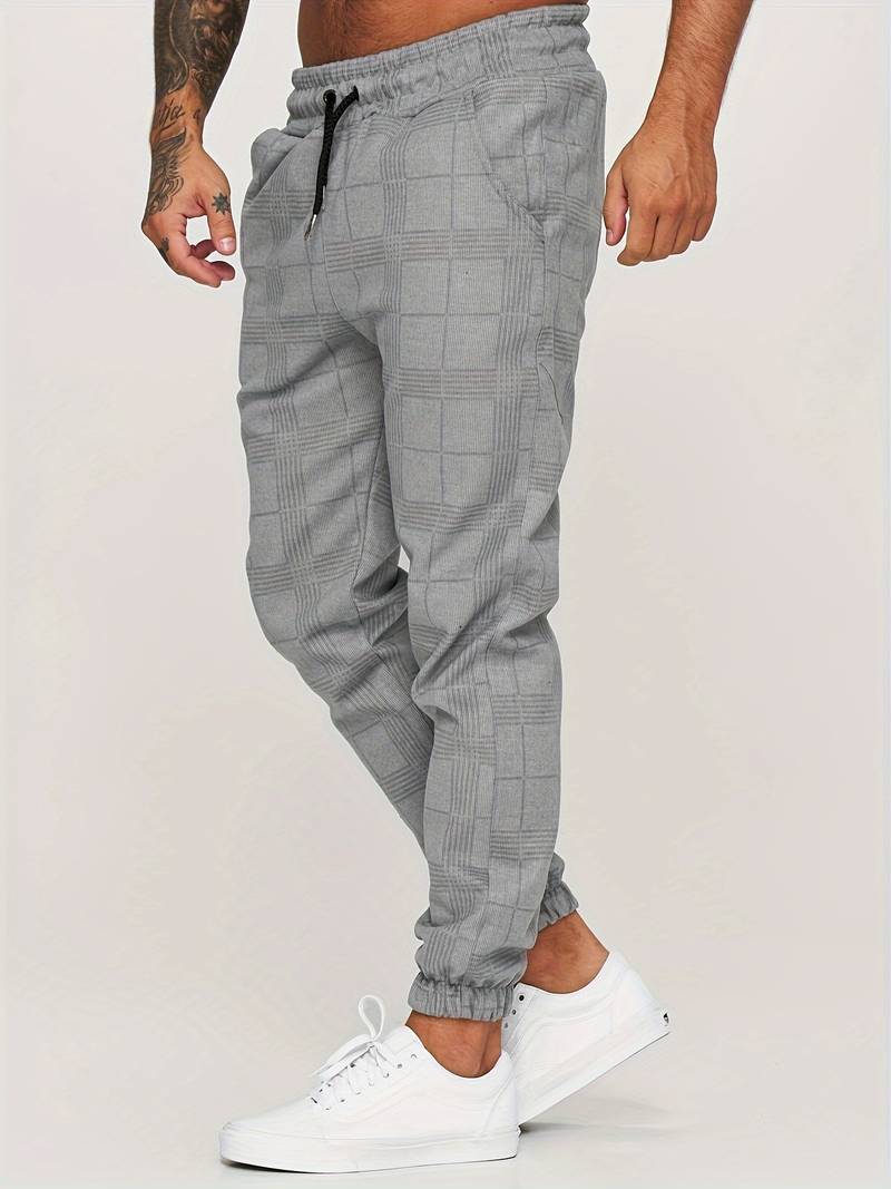Checkered Tapered Fit Jogging Pants