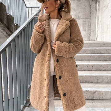 Sherpa Texture Oversized Long Coat