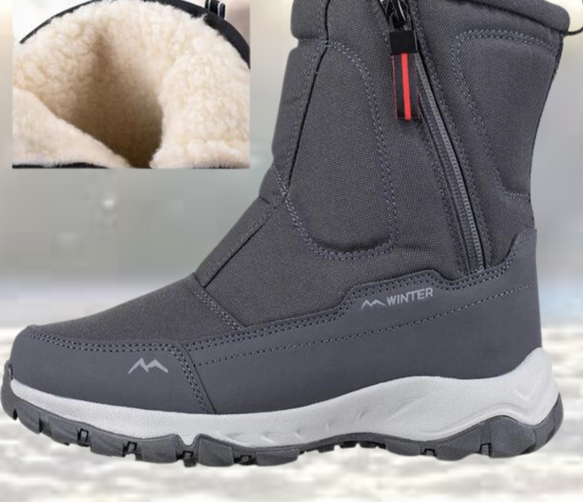 Men's Winter Boots - Waterproof - Insulated - Non-slip Rubber Sole - Zipper Closure