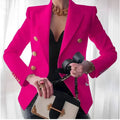 Women's Blazer - Double Row Gold Buttons - Tailored Fit - Peaked Lapels