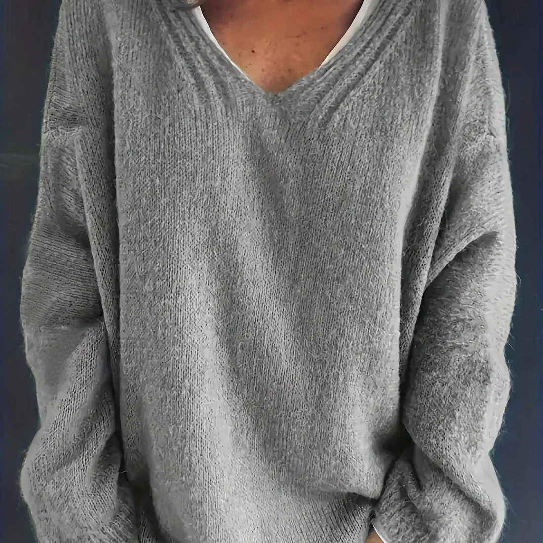Soft Knit Relaxed Fit V-Neck Sweater