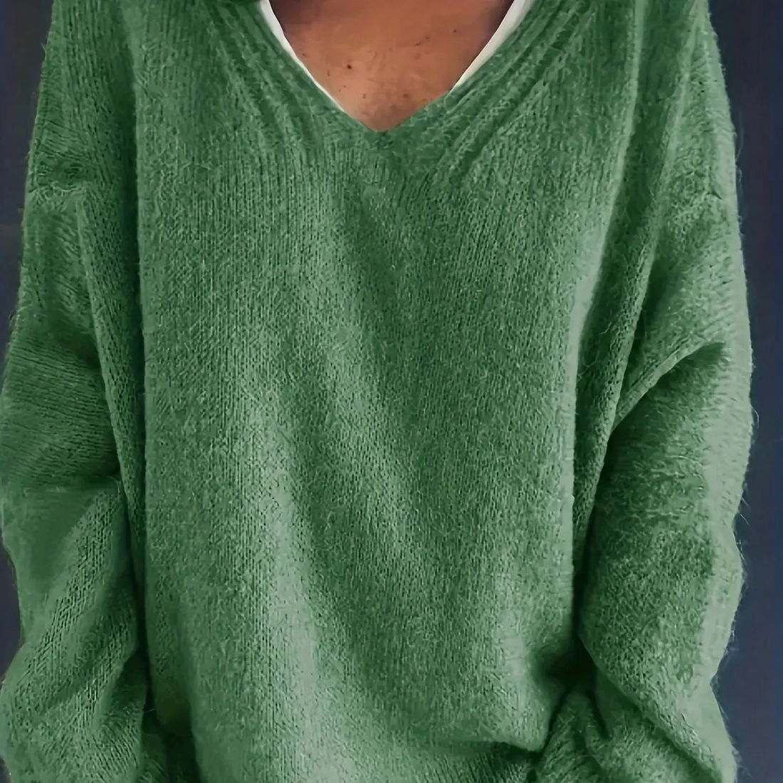 Soft Knit Relaxed Fit V-Neck Sweater