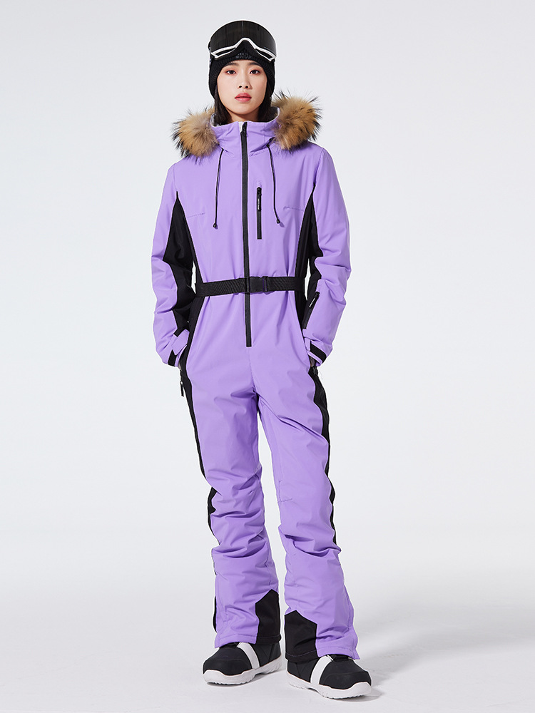 Windproof Waterproof Belted Slim Fit Ski Suit