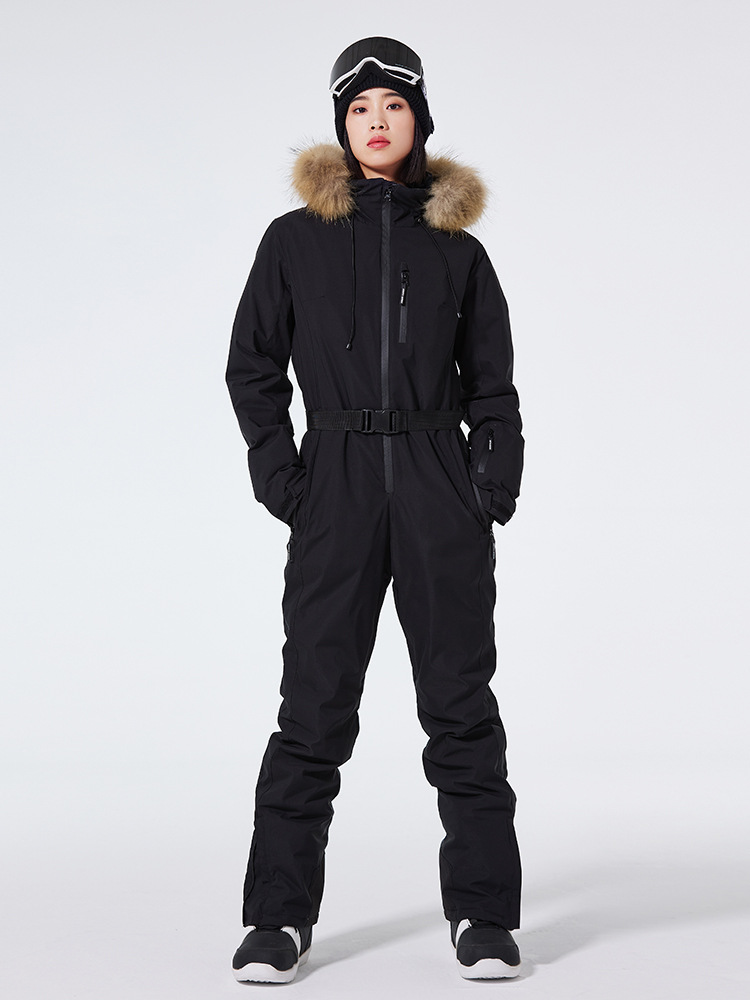 Windproof Waterproof Belted Slim Fit Ski Suit