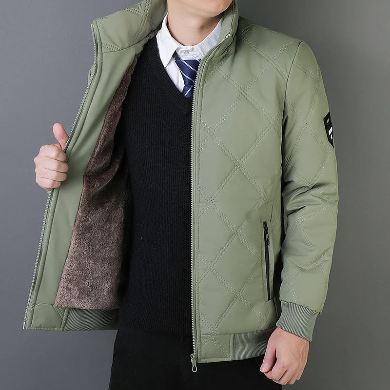 Insulated Quilted Stand Collar Jacket