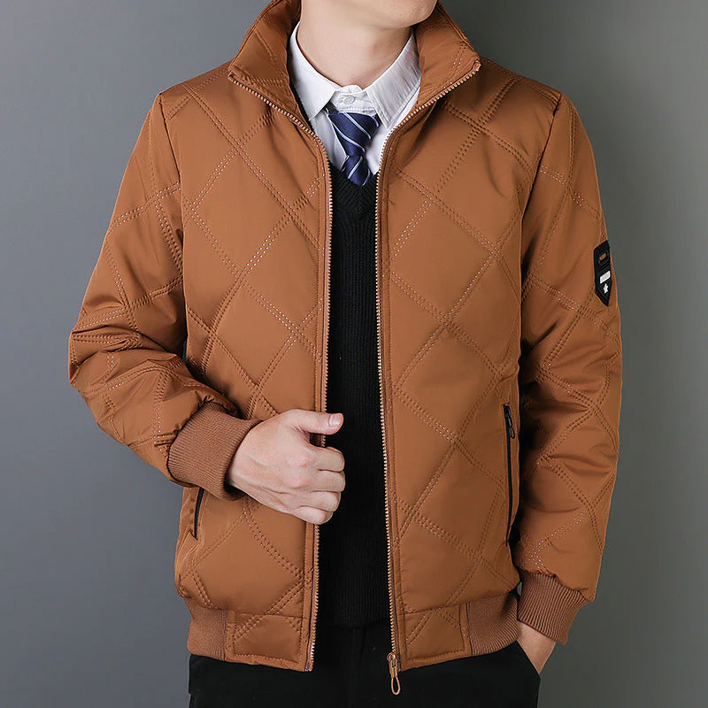 Insulated Quilted Stand Collar Jacket