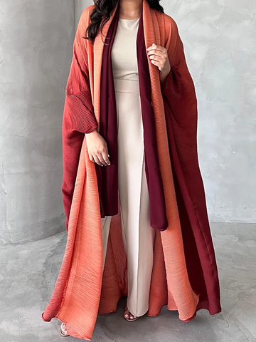 Oversized Pleated Shawl Collar Trench Coat