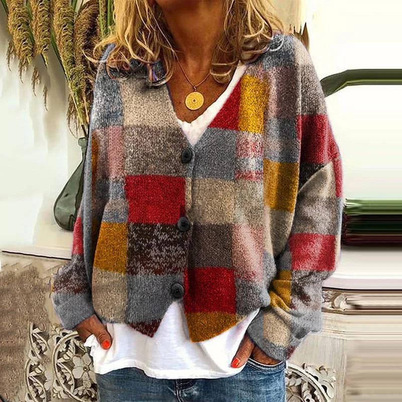 Patchwork Floral Relaxed Fit Cardigan