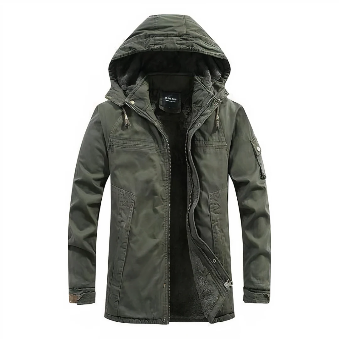 Windproof Fur-Lined Multi Pocket Hooded Jacket